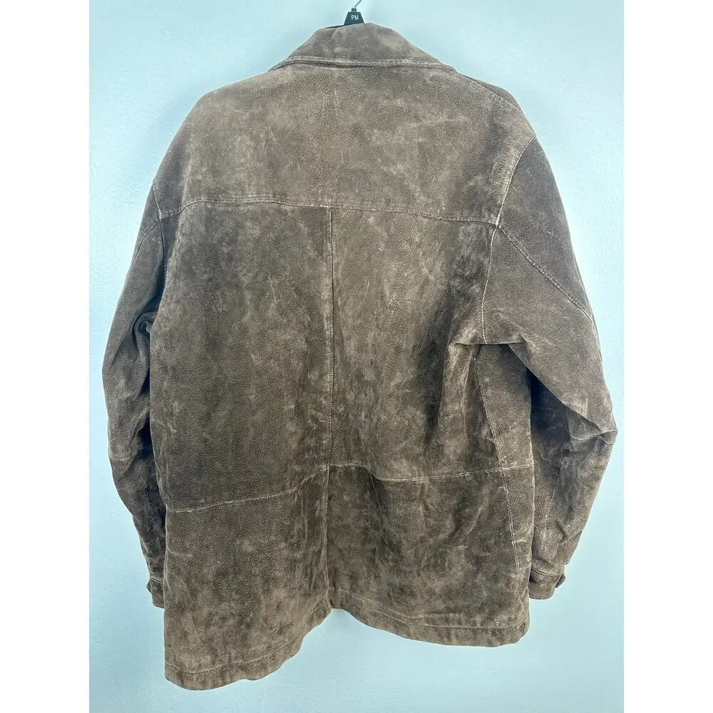 Harbour Leatherwear brown suede leather jacket Size Large
